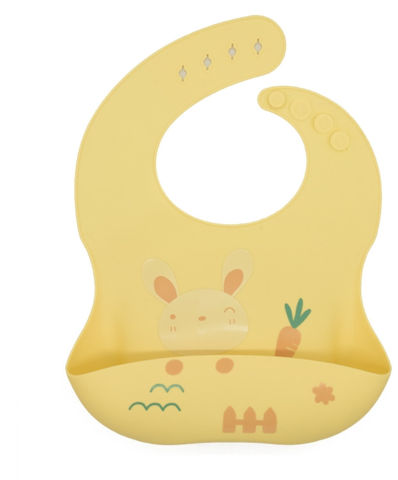 סינר 100% סיליקון רך וגמיש במיוחד עם כיס וסגירה עליונה - ירוק דינוזאור