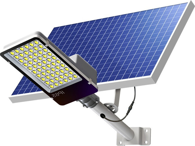 תאורה סולארית - פנס רחוב סולארי 300W עם שלט אלחוטי דגם גיל | לבן חם