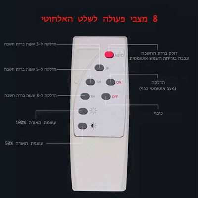 תאורה סולארית - פרוז'קטור סולארי 25 וואט | זרקור לד סולארי 25 W עם שלט גוון לבן קר