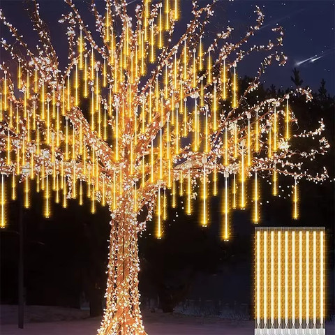 שרשרת נורות סולארית מרהיבה הכוללת 8 נטיפים - אורך 50 ס"מ | אור לבן חם