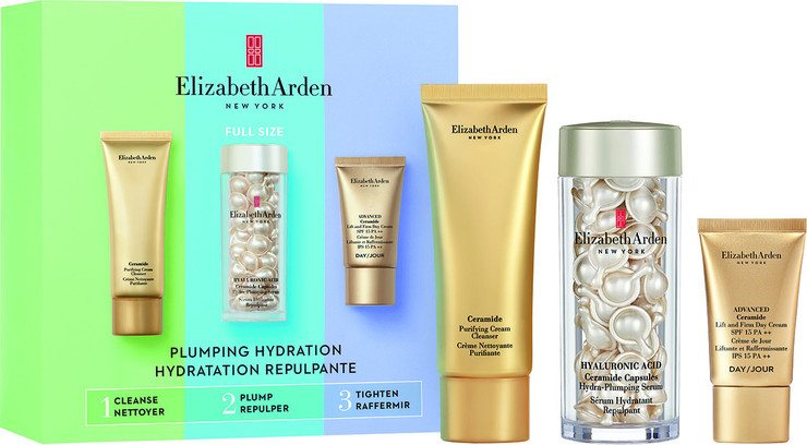 PLUMPING HYDRARTION סט חלב פנים + קרם יום + קפסולות סרום סרמדים