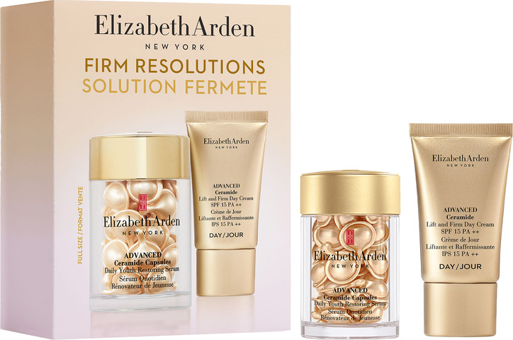 CERAMIDE FIRM RESOLUTIONS מארז המכיל: קרם יום + קפסלות