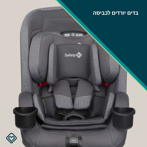 כסא בטיחות דו-כיווני צר מלידה ועד 45 קג דגם Slim Ride צבע אפור