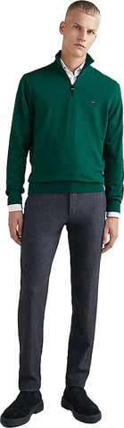 סווטשרט עם חצי רוכסן Tommy Hilfiger לגברים דגם Solid Qz