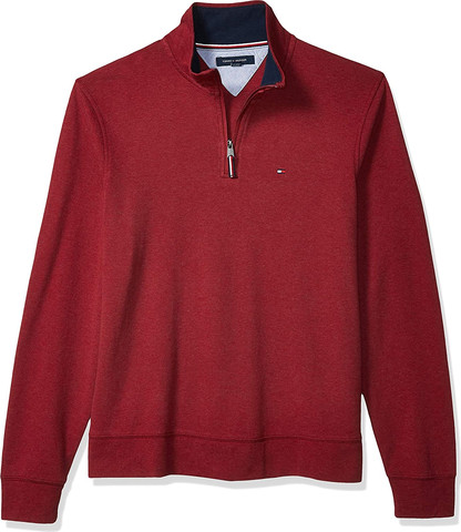 סווטשרט עם חצי רוכסן Tommy Hilfiger לגבר דגם Solid Qz