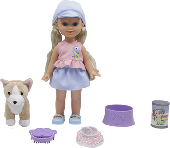 בובת ילדה עם חיית מחמד בגודל 12 אינץ' מבית Gigo Toy