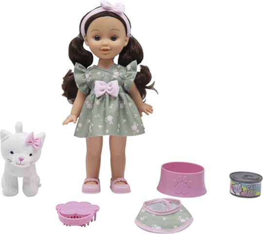 בובת ילדה עם חיית מחמד בגודל 12 אינץ' מבית Gigo Toy