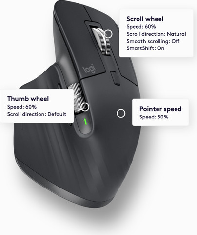 עכבר אלחוטי Logitech לוג'יטק MX Master 3S שחור
