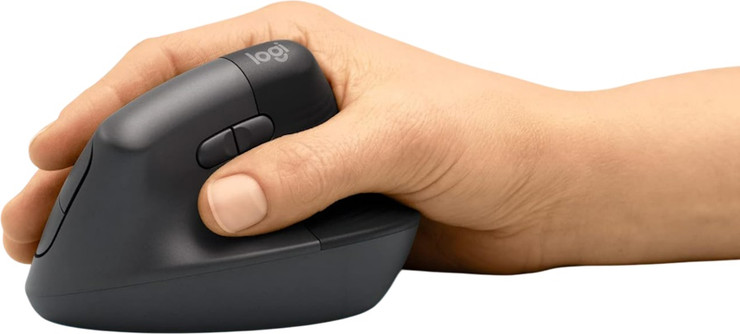 עכבר אלחוטי ארגונומי מתקדם Logitech לוג'יטק Vertical Lift - Graphite