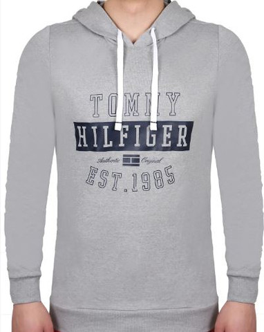 סוויטשירט קפוצ'ון מודפס  -פרנץ' טרי  TOMMY HILFIGER