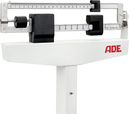 משקל עמוד מכני עם מד גובה. Classic mechanical column scale with integrated height rod