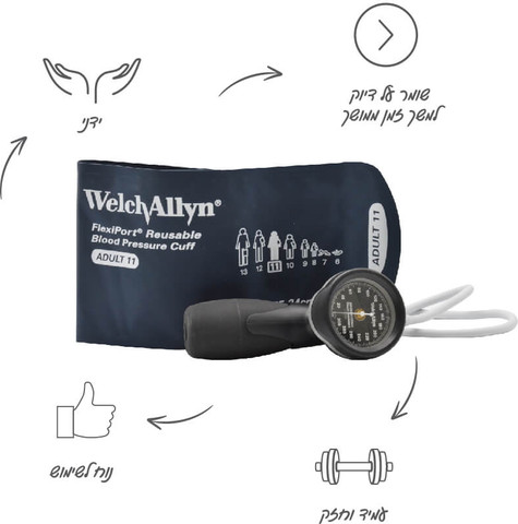 מד לחץ דם ידני. Welch Allyn DS-65 Manual Sphygmomanometer (Trigger Style)