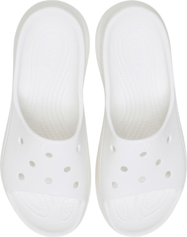 Crocs Bae Slide - כפכפי סלייד פלטפורמה קרוקס לנשים בצבע לבן