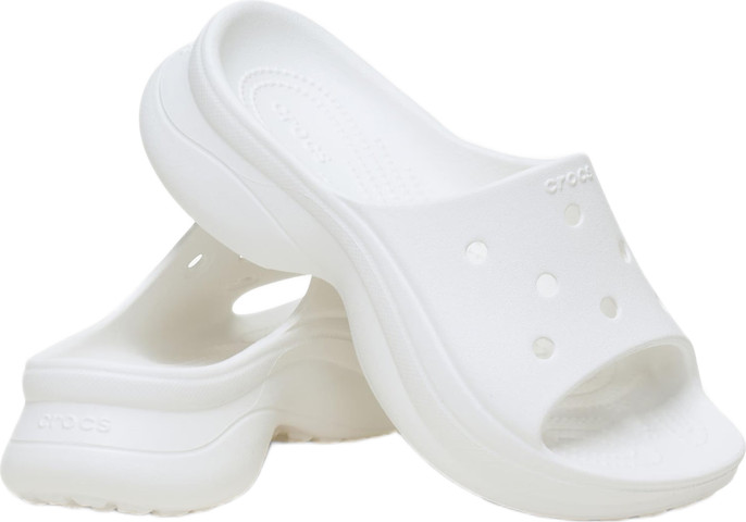 Crocs Bae Slide - כפכפי סלייד פלטפורמה קרוקס לנשים בצבע לבן