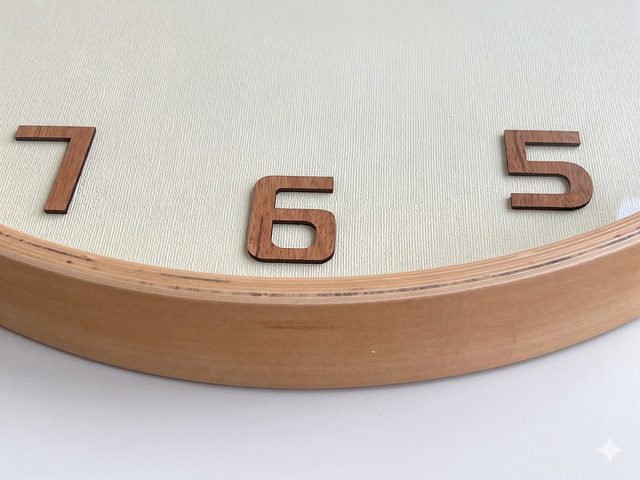 שעון נובה עץ ורקע  קרם  53 ס"מ