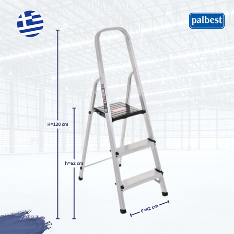 סולם אלומיניום ביתי 3 שלבים עד 150 ק"ג - palbest