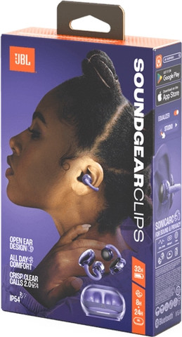 אוזניות אלחוטיות JBL TWS ג'יי בי אל Soundgear clips סגול