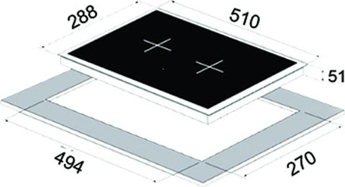 כיריים קרמיות דומינו שולחני SOL FS3V083