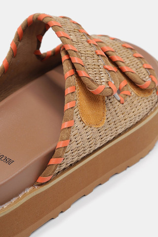 כפכפי דיסקו רוסו Raffia Rocky נשים