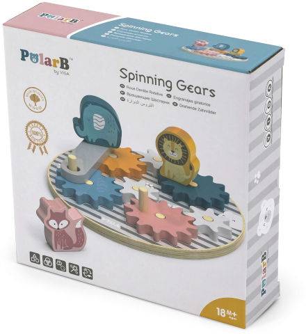 גלגלי שיניים מסתובבים מעץ