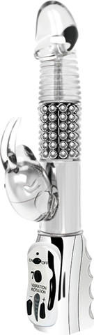 SILVER ROTATOR | ויברטור ארנב סובב לעונג פנימי וחיצוני בו-זמנית
