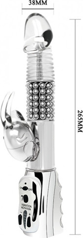 SILVER ROTATOR | ויברטור ארנב סובב לעונג פנימי וחיצוני בו-זמנית