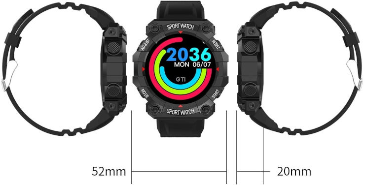 שעון ספורט חכם Bluetooth עם מד דופק