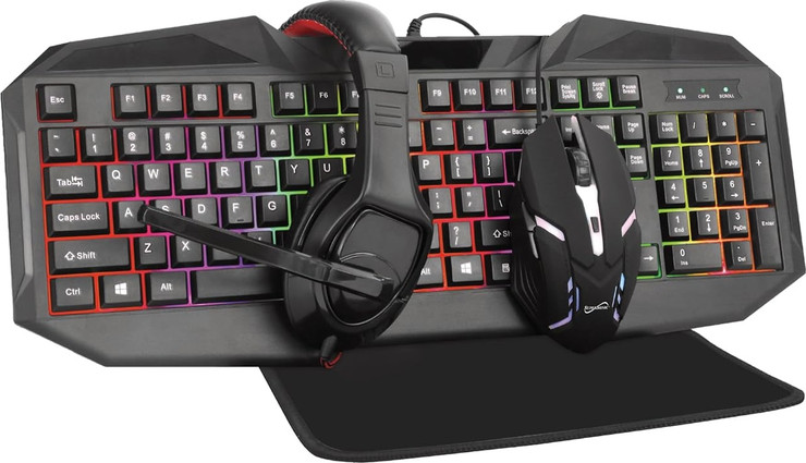 קיט גימיניג כולל מקלדת  + עכבר + אזניות + משטח לעכבר