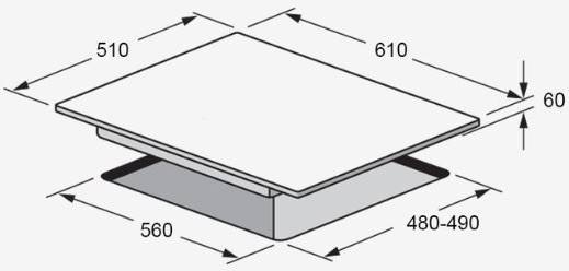 כיריים גז SOL S6GBM-855 זכוכית שחורה