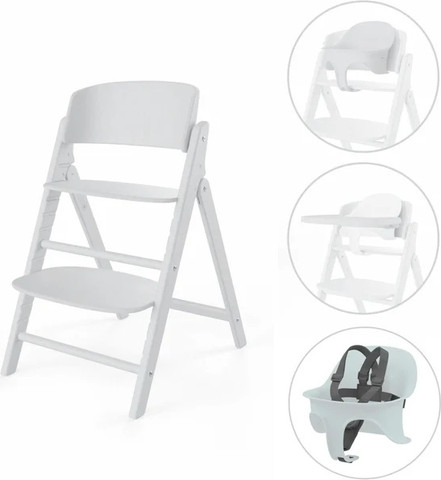 כסא אוכל מתקפל 3ב1 כולל מגש ורצועות דגם Click&Fold 3in1 צבע לבן