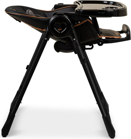 כסא אוכל בעל ריפוד דמוי עור דגם Woody Regular צבע שחור