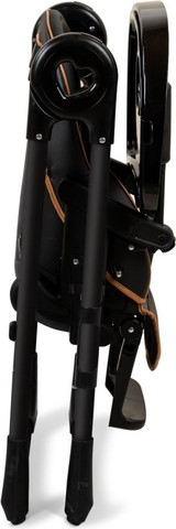 כסא אוכל בעל ריפוד דמוי עור דגם Woody Regular צבע שחור