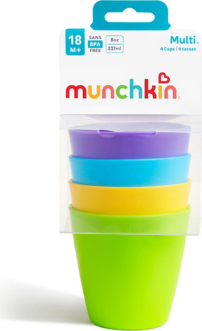 מארז 4 כוסות שתיה 237 מל דגם Multi