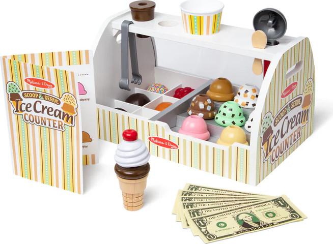 משחק דמיון מעץ דגם דוכן גלידה | Ice Cream Counter