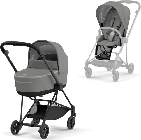 עגלת תינוק משולבת עם שלד שחור מט דגם Mios 3