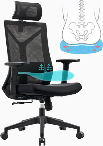 כסא מנהלים עם ידיות מתכווננות ומשענת ראש דגם XP-7