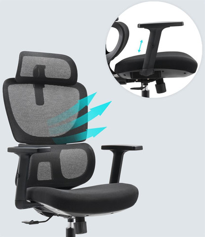 כסא מנהלים עם כרית תמיכה וידיות מתכווננות דגם XP-10