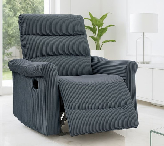 כורסת טלוויזיה מרופדת עם ריקליינר דגם Easy Comfort אפור כהה