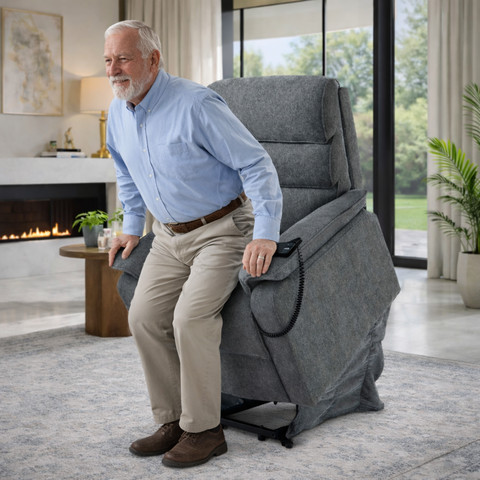 כורסת קימה חשמלית COMFY EASY LIFT צבע אפור כהה
