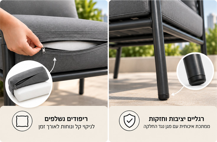 מערכת ישיבה לחצר ארבעה חלקים דגם GRANADA