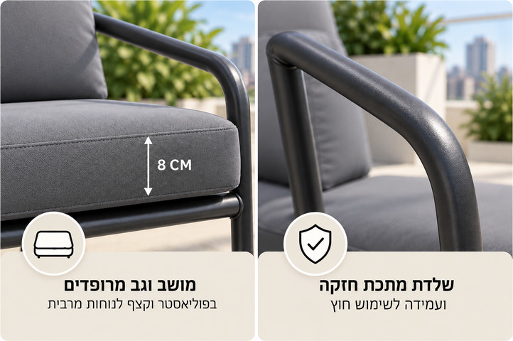 מערכת ישיבה לחצר ארבעה חלקים דגם GRANADA
