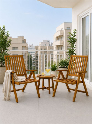 זוג כסאות נוחות לגינה 5 מצבים דגם RELAX