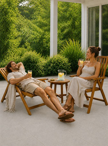 זוג כסאות נוחות לגינה 5 מצבים דגם RELAX