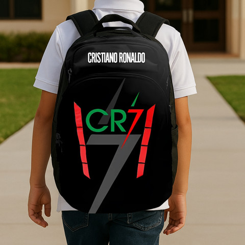 סט חזרה לבית ספר רונאלדו CR7 - תיק גב חצי אורטופדי, קלמר שני תאים ובקבוק עם פקק חכם