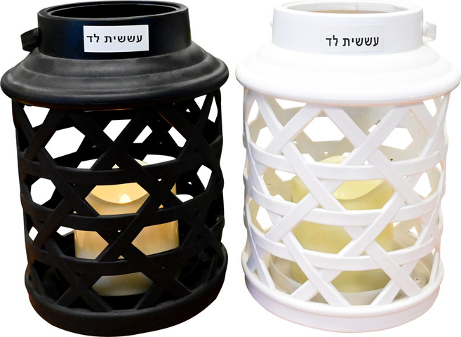 עששית מגן דוד עם נר לד שחורה. דגם B2295