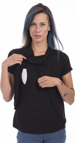 חולצה עם שרוול קצר גילת שחור