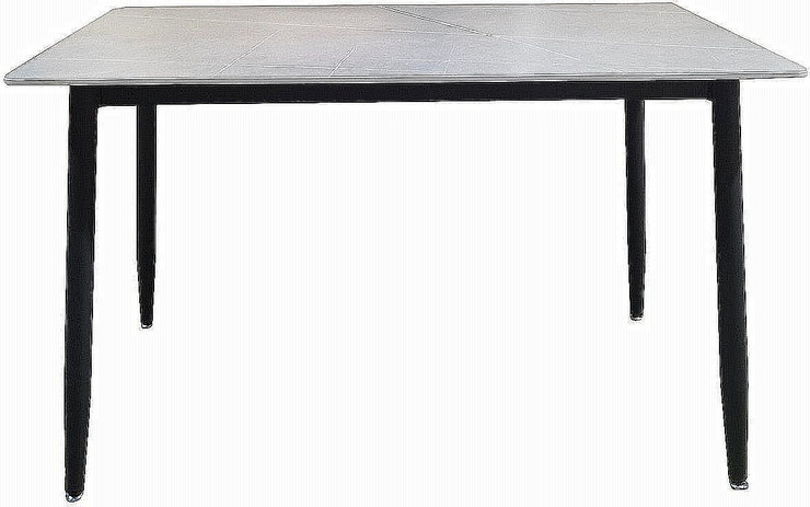 פינת אוכל מקרמיקה בגודל 140X80 ס"מ עם 4 כיסאות קטיפה שחורה דגם פירנצה-ריברה