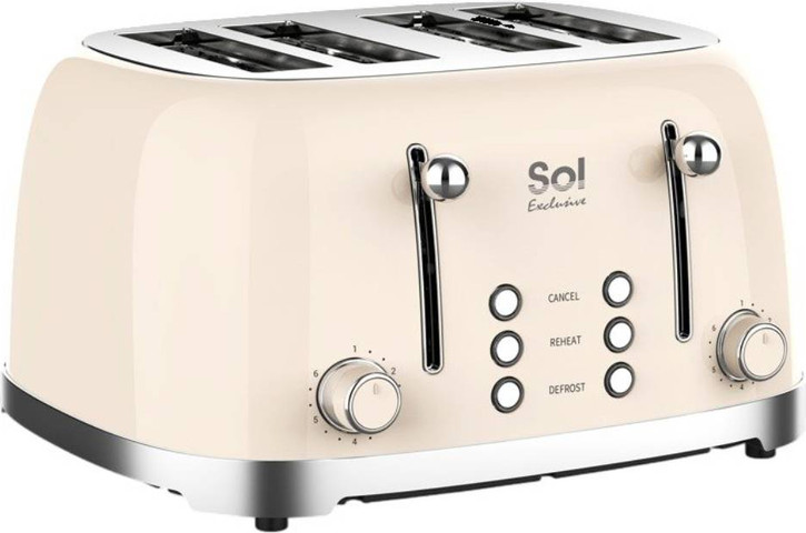 מצנם מפואר 4 פרוסות Sol SL-7405 קרם