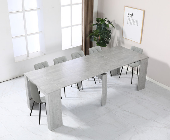 קונסולה נפתחת לפינת  אוכל 3 מטר  מבית Twins Design דגם סיישל - עץ  טבעי