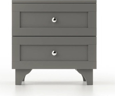 זוג שידות לילה 2 מגירות דגם סיד SIDE אפור מבית Twins Design